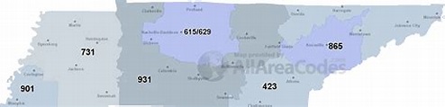 Tennessee Area Code Map | Images and Photos finder