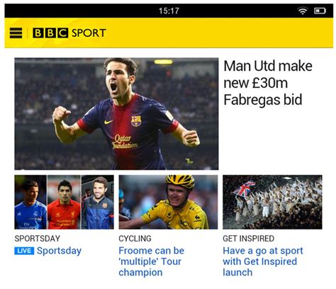 Bbc sport at a glance. BBC Sport App Arrives On Kindle Fire Tablets