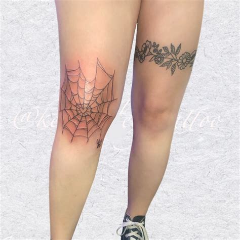 Spiderweb Knee Tattoo Knee Tattoo Leg Tattoos Women Tattoos