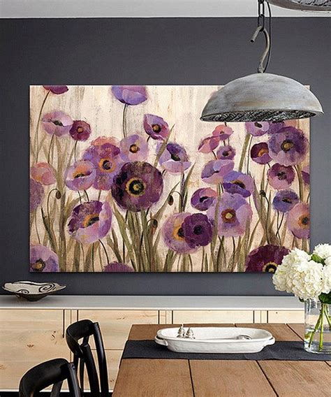 Pink And Purple Flowers Gallery Wrapped Canvas Purple Wall Art Canvas