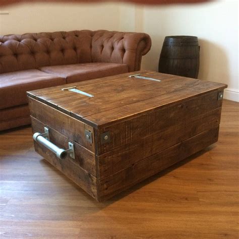 Chest Trunk Coffee Table Storage Box Part Reclaimed Wood Etsy Uk