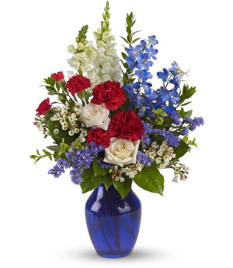 All American Bouquet A Striking Display Of Red White And Blue