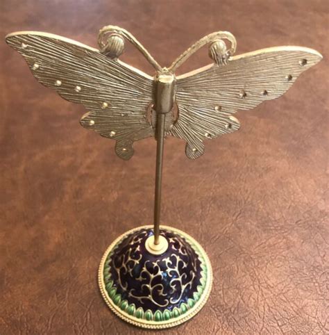 Enamel And Rhinestone Butterfly Earring Holder Maroon Purple Green EBay