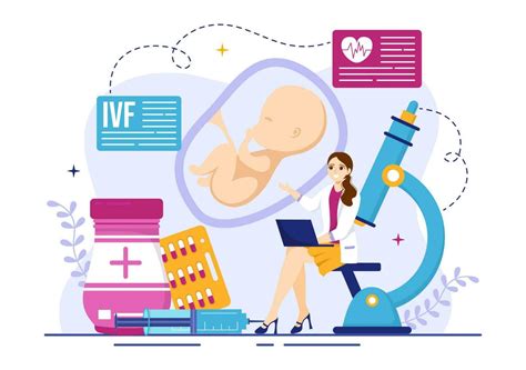 Ivf Or In Vitro Fertilization Vector Illustration For Artificial Insemination About Pregnancy