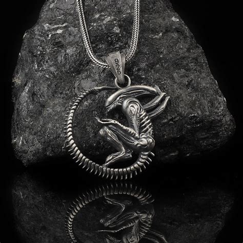 Alien Necklace Sterling Silver Chestburster Necklace Alien Queen