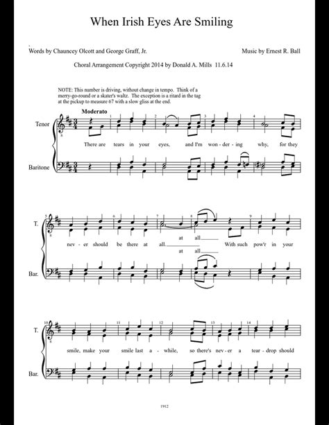 When Irish Eyes Are Smiling Sheet Music For Voice Download Free In Pdf
