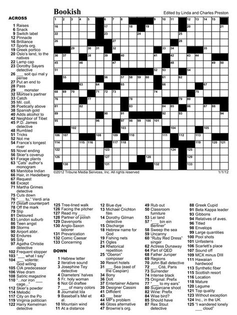 Jan 4 Crossword Puzzle Indy Week