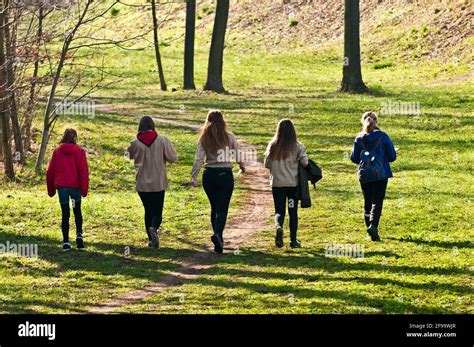 Five Girls Walking