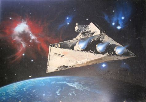 Star Wars Imperial Battleship And Nasa Space Shuttle