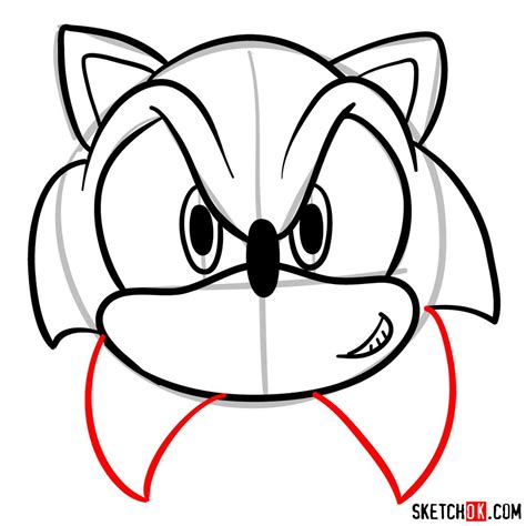 How To Draw Sonic S Head Front View Sketchok Easy Drawing Guides My