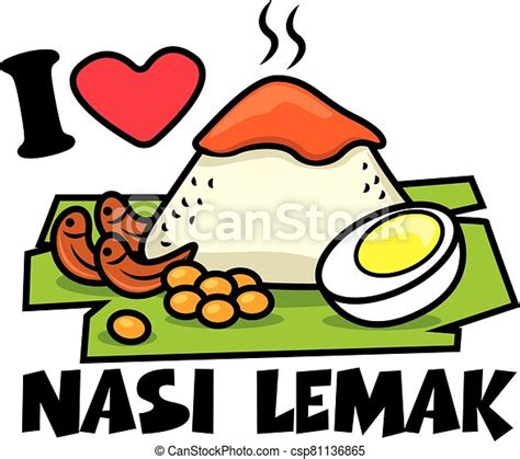 Nasi Lemak Dishes Traditional Malay Food Nasi Lemak Rice With Boiled