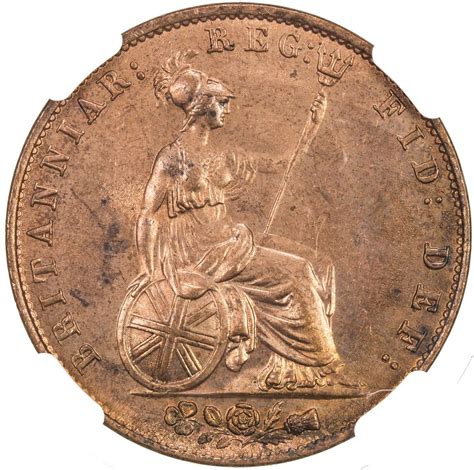 Great Britain Victoria 1837 1901 Ae Halfpenny 1841 Ngc Ms65