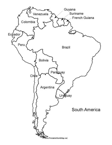 Mapa De América Del Sur Para Colorear Imprimir E Dibujar Coloringonlycom