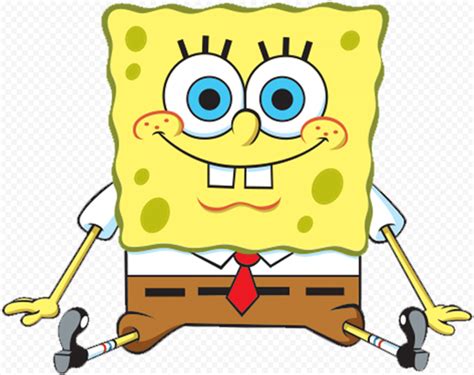 Hd Spongebob Sitting And Smiling Front View Character Png Citypng