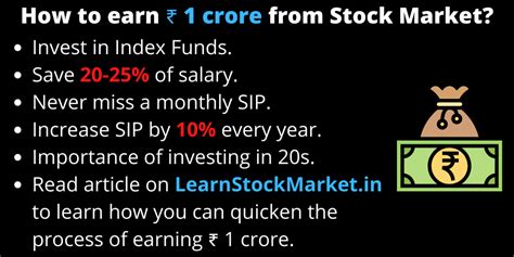 How To Earn 1 Crore From The Stock Market