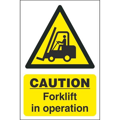 Caution Forklift In Operation Hazard Workplace Safety Signs