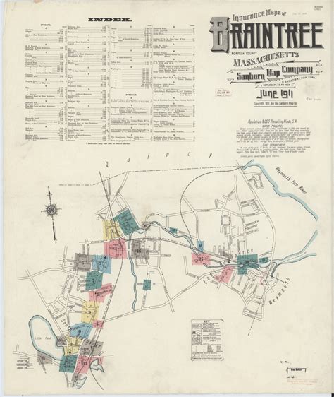 Braintree 1911 Old Map Massachusetts Fire Insurance Index Old Maps