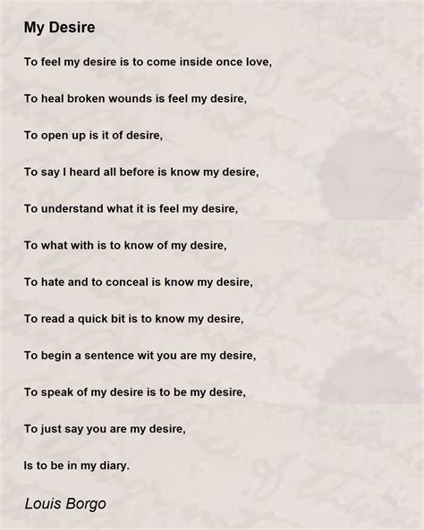 My Desire - My Desire Poem by Louis Borgo