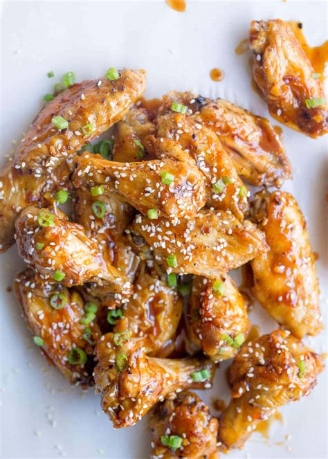 asian chili garlic chicken wings air fryer or oven wholesomelicious