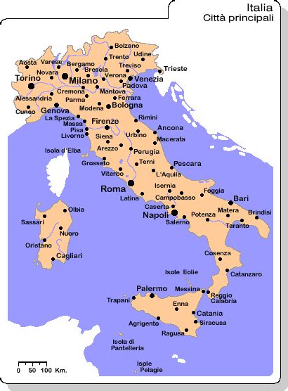 Artdreamguide Italia Carta Geografica Delle Città Ditalia