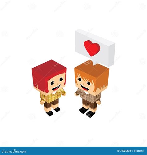 Geek Couple Lover In Romance Love Stock Vector Illustration Of