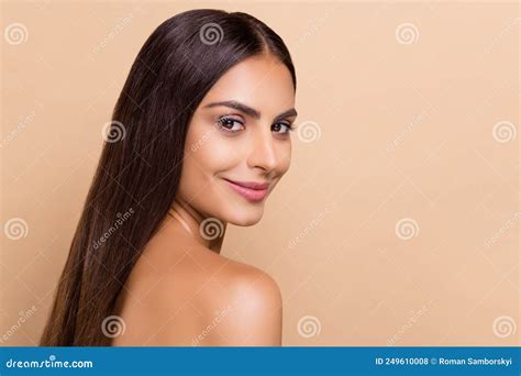 Profile Side View Portrait Of Attractive Cheery Delicate Girl Soft