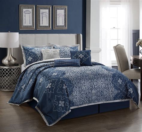 Lanco Polyester Comforter Set Queen Gray 7 Pieces