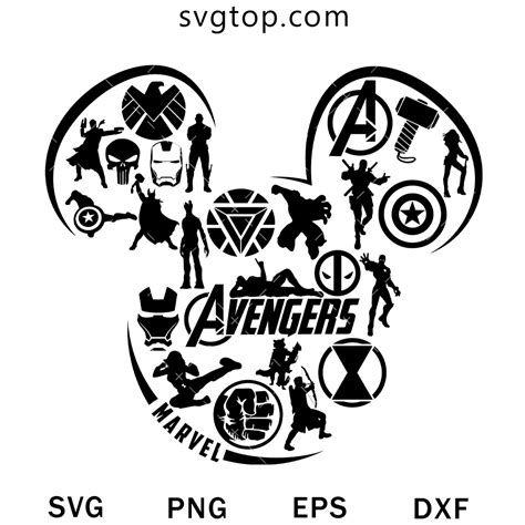 Mickey Head X Marvel SVG, Disney And Marvel SVG - SVGTop - Top Quality SVG
