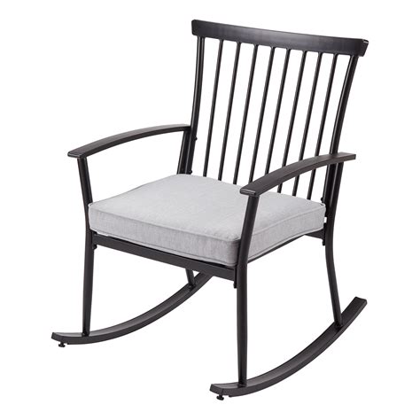 Better Homes And Gardens Shaker Polyester High Back Rocking Chair Gray