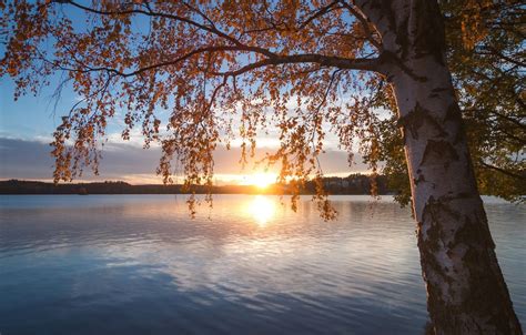 Autumn Sunset Over Lake Wallpapers Wallpaper Cave