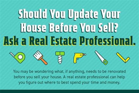 Should You Update Your House Before You Sell Ask A Real Estate Professional Infographic