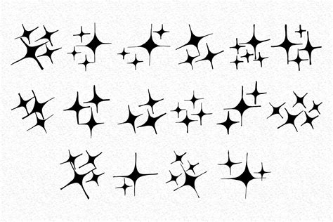 10 Hand Drawn Sparkle Cliparts