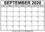 Printable September 2020 Calendar Templates | 123Calendars.com