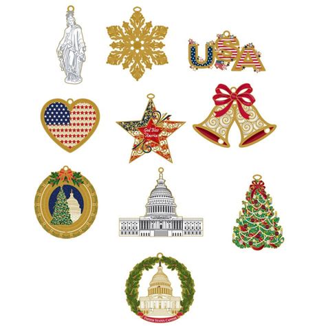Mini Ornaments Set Of 10 United States Capitol Historical Society