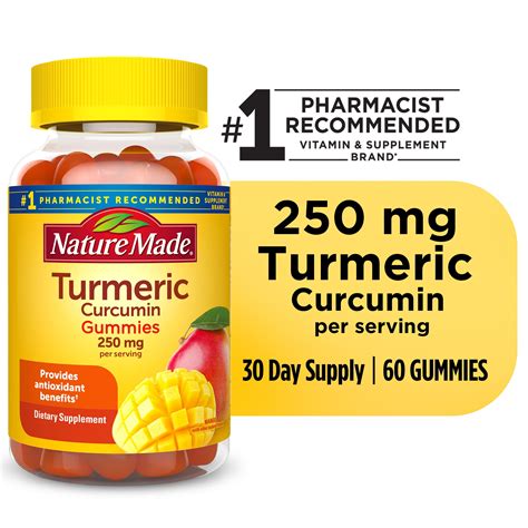 Nature Made Turmeric Curcumin 250mg Per Serving Gummies Dietary