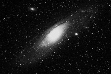 Hd Wallpaper Andromeda Black White Galaxy Star Space Night