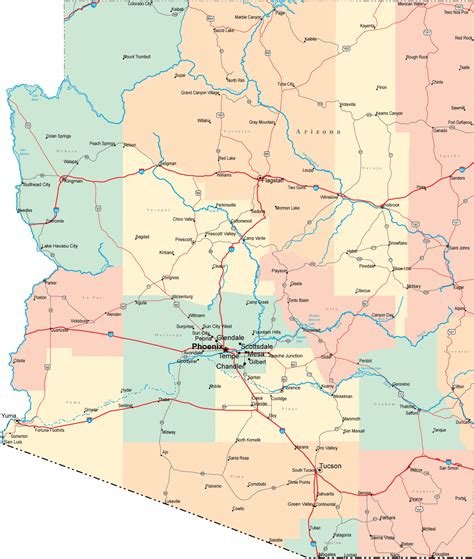 Map Of Arizona Travelsfinderscom