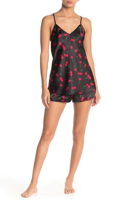 Cozy Rozy Cherry Satin Pajama Set Nordstrom Rack