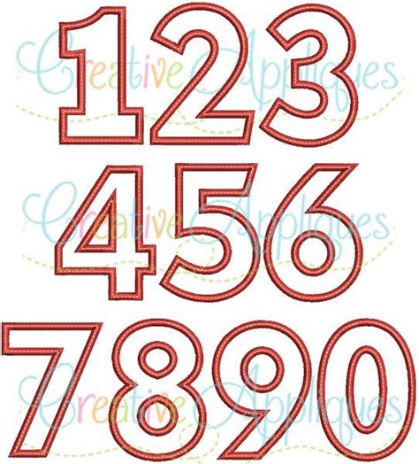 Block Number Applique Set Creative Appliques Block Numbers Machine