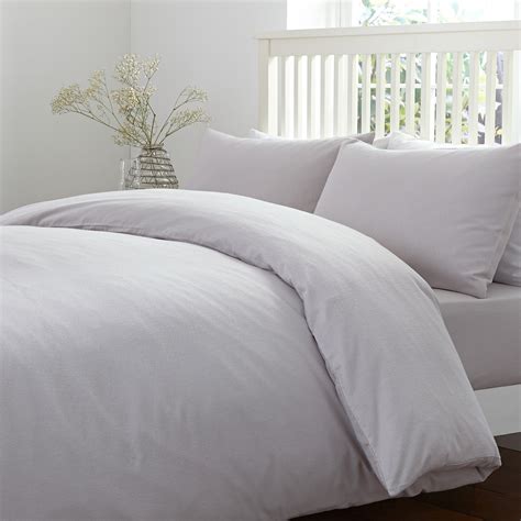 Brushed Cotton White Bed Linen Collection Dunelm