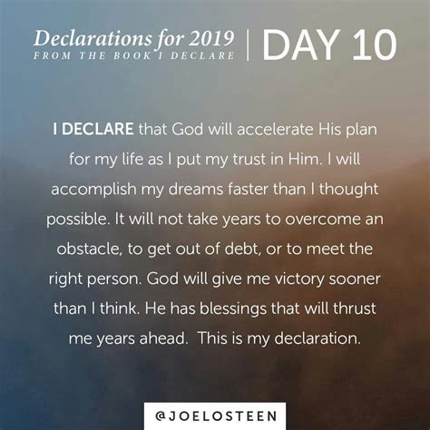 I Declare Day 10 Joel Osteen Joel Osteen Quotes Joel Osteen