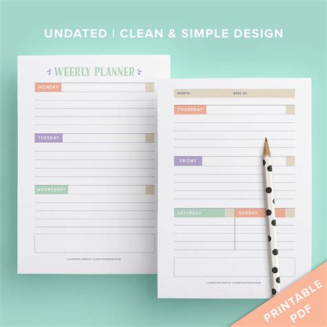Printable Daily Weekly And Monthly Planner Inserts