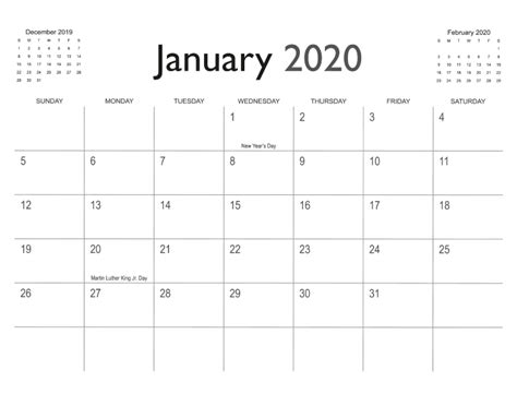 Download Template Kalender 2020 Pdf