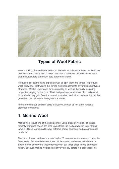 Types Of Wool Fabric By Altairega Issuu