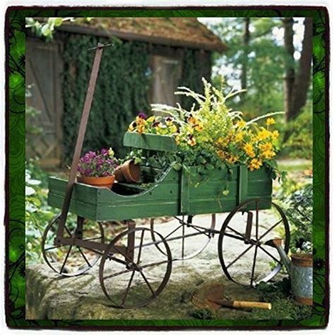 Plant Stands Patio Wagon Showcase Flowers Wood Pot Stand