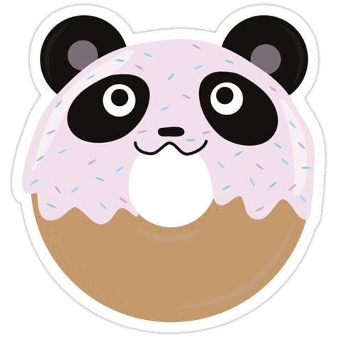 Panda Donut Stickers By Artfr33k Redbubble