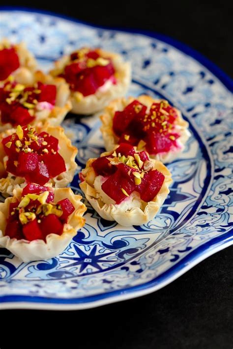 Mini Beet Goat Cheese And Pistachio Phyllo Cups Recipe Cookin Canuck