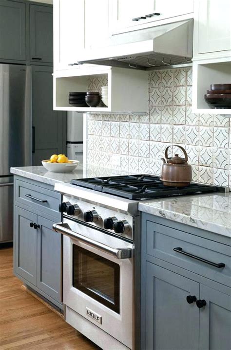Posted on wednesday, november 7, 2018 in kitchen. Blue Gray Kitchen Cabinets Grey Dark Floors Butcher Block ...