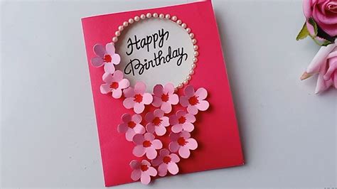 Chocolate cake with a candle and gifts.happy birthday, card. How to make Birthday Card//Handmade Birthday Card - YouTube