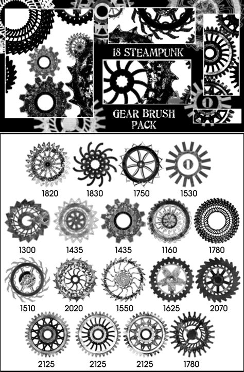Steampunk Gear Brush Preview By Essimoon On Deviantart